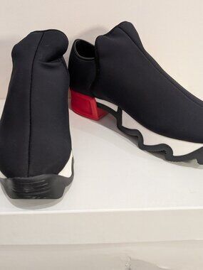 NEW iRi WES Black Red Neoprene Low Top Platform Sneaker, Women Size 8/EU 38
